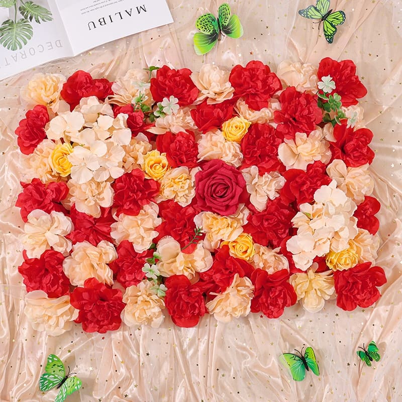 Fleurs Artificielles pour Extérieur Rouge et Orange