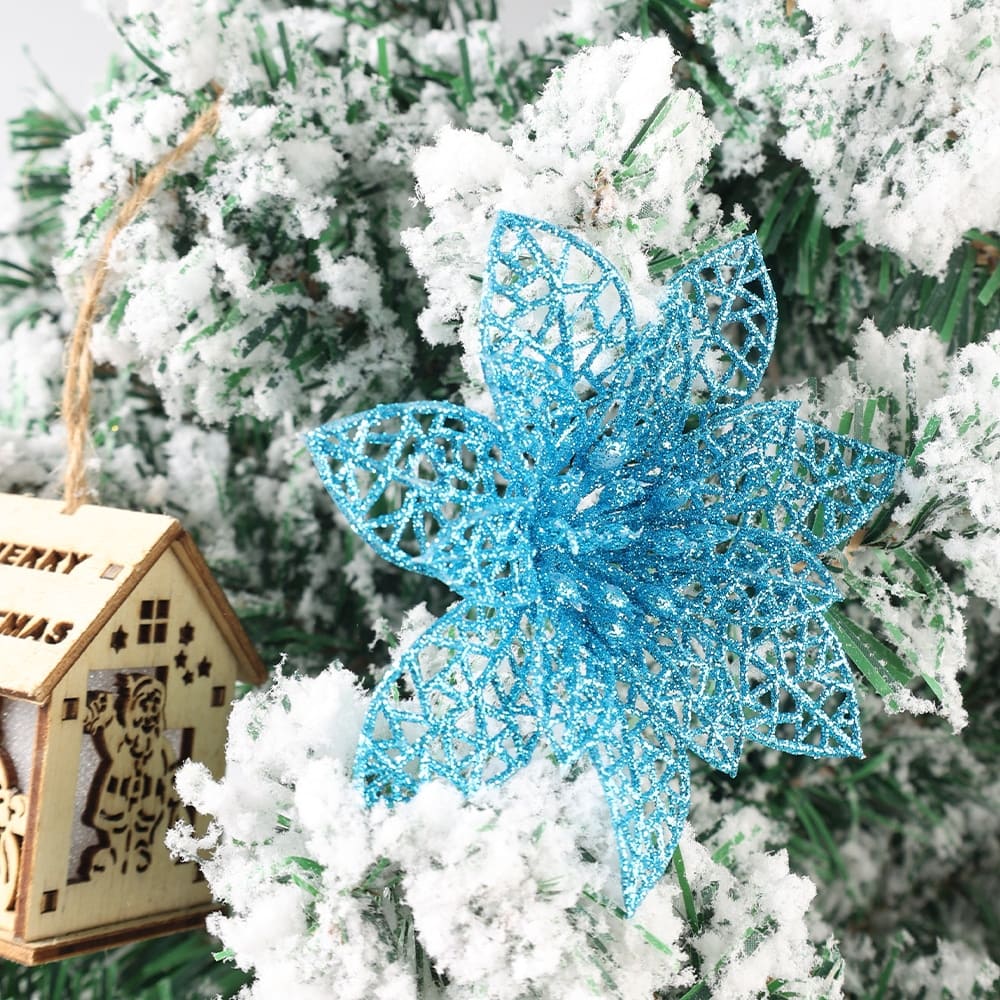 Fleurs Sapin de Noël Bleu Clair
