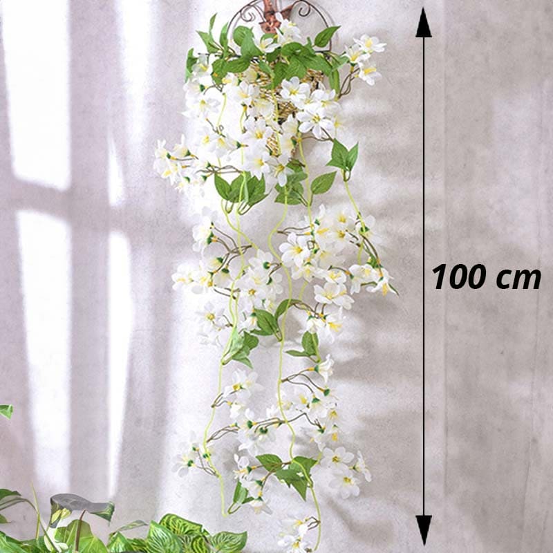 Fleurs de Jasmin Artificielle Tombantes Blanc