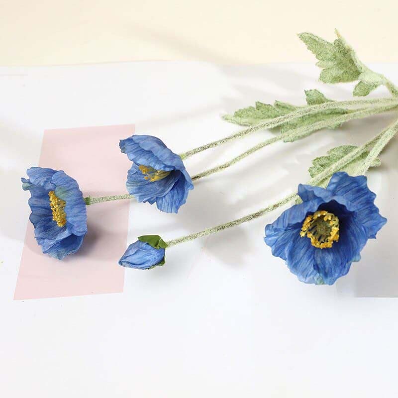 Fleurs de Pavot Bleu Foncé