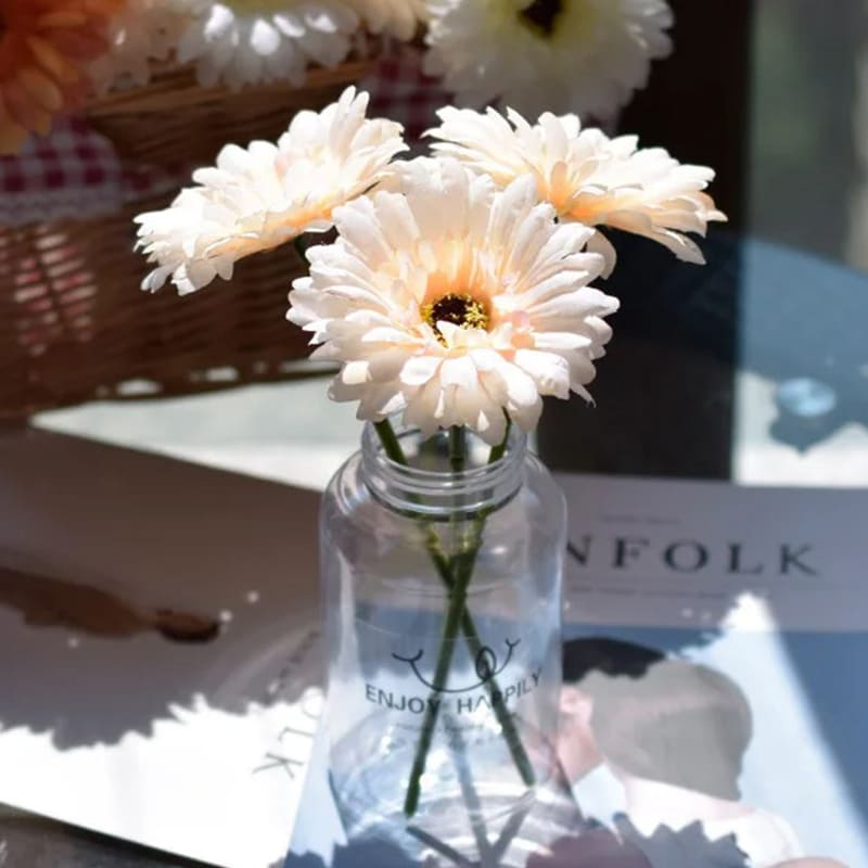 Gerbera Artificielle Beige