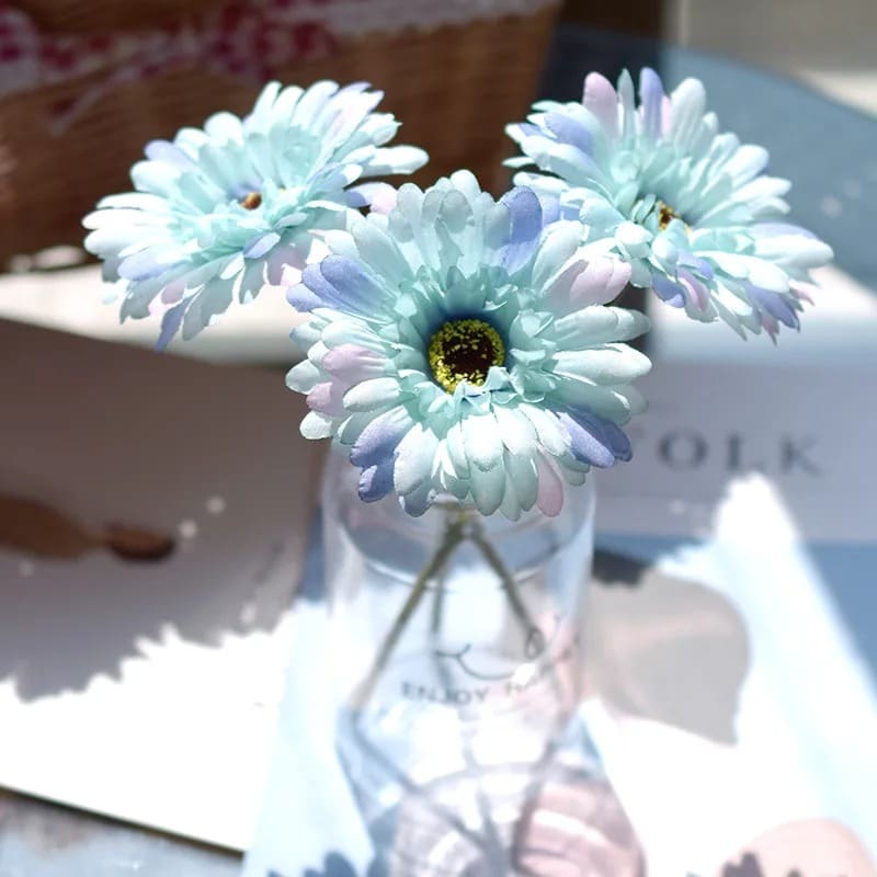 Gerbera Artificielle Bleu Clair