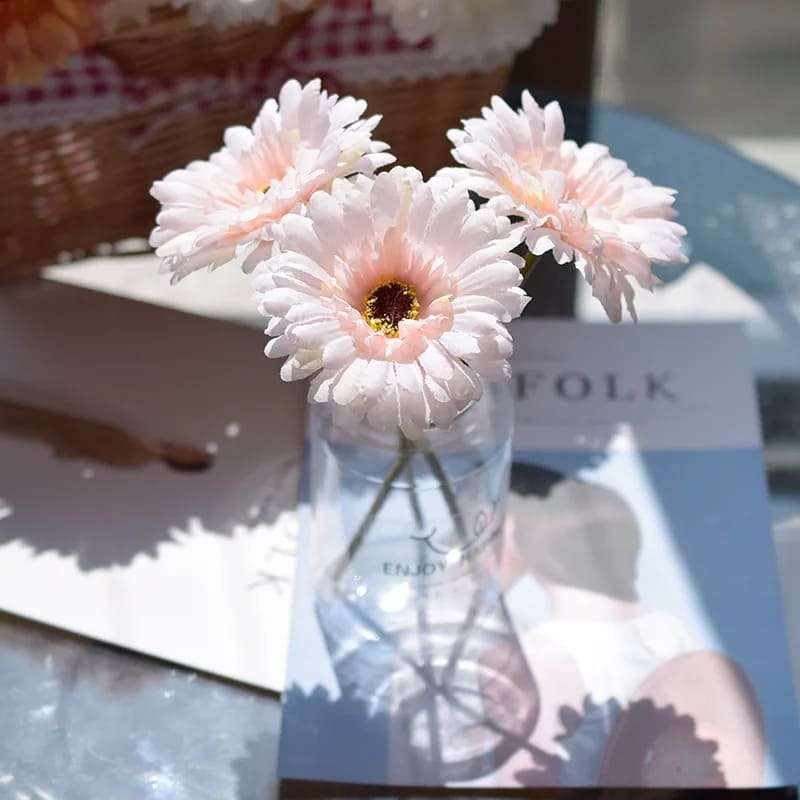 Gerbera Artificielle Rose Clair