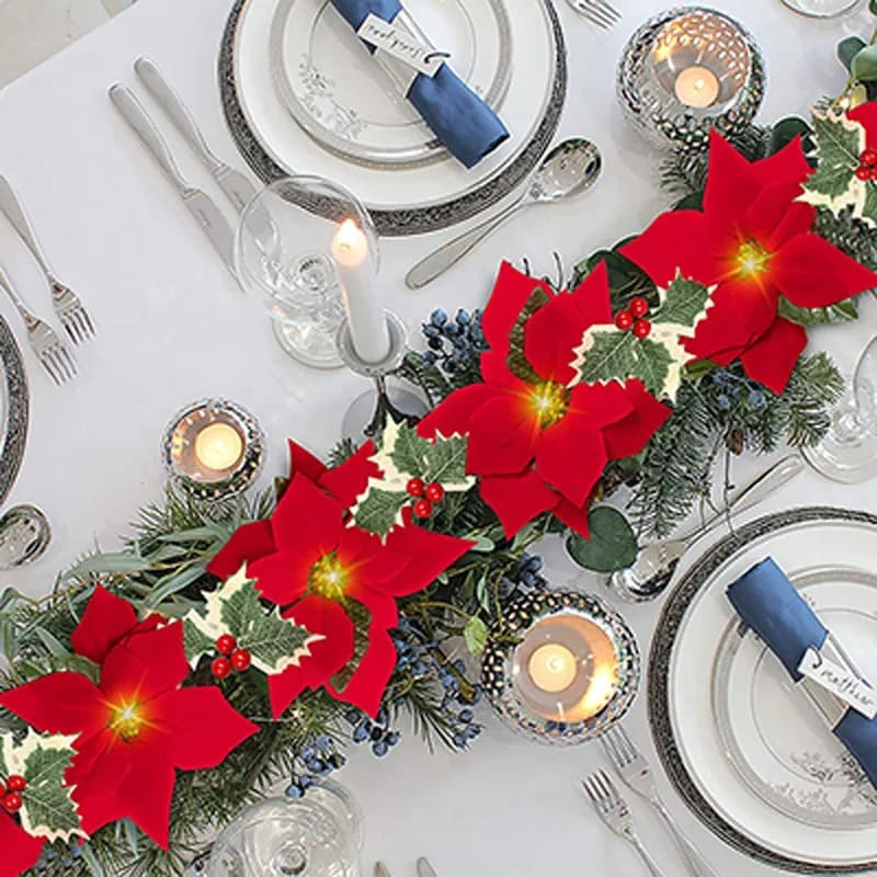 Guirlande Poinsettia Table
