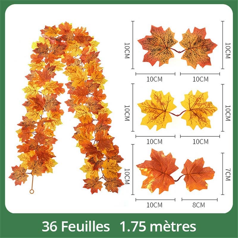 Guirlande de Feuilles d'Érable Artificielles 1m75