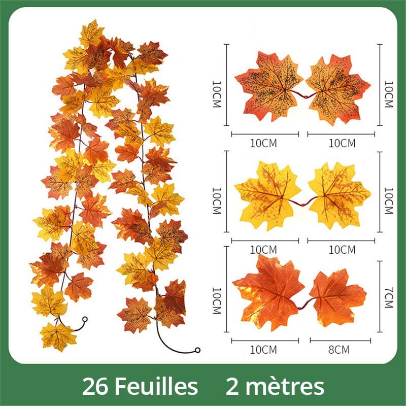 Guirlande de Feuilles d'Érable Artificielles 26 Feuilles