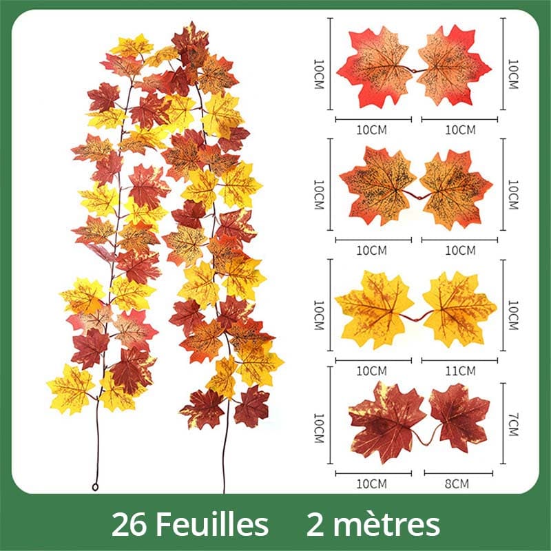 Guirlande de Feuilles d'Érable Artificielles 2m