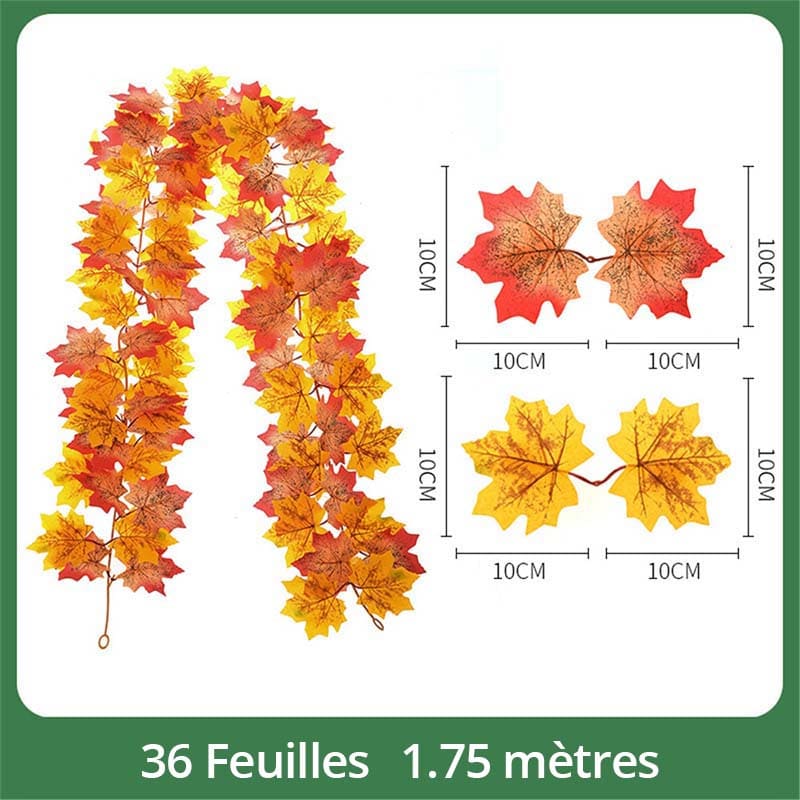 Guirlande de Feuilles d'Érable Artificielles Automne