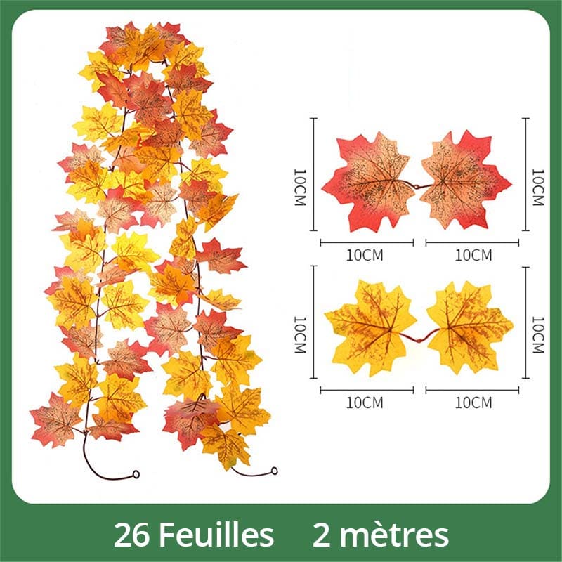 Guirlande de Feuilles d'Érable Artificielles Orange