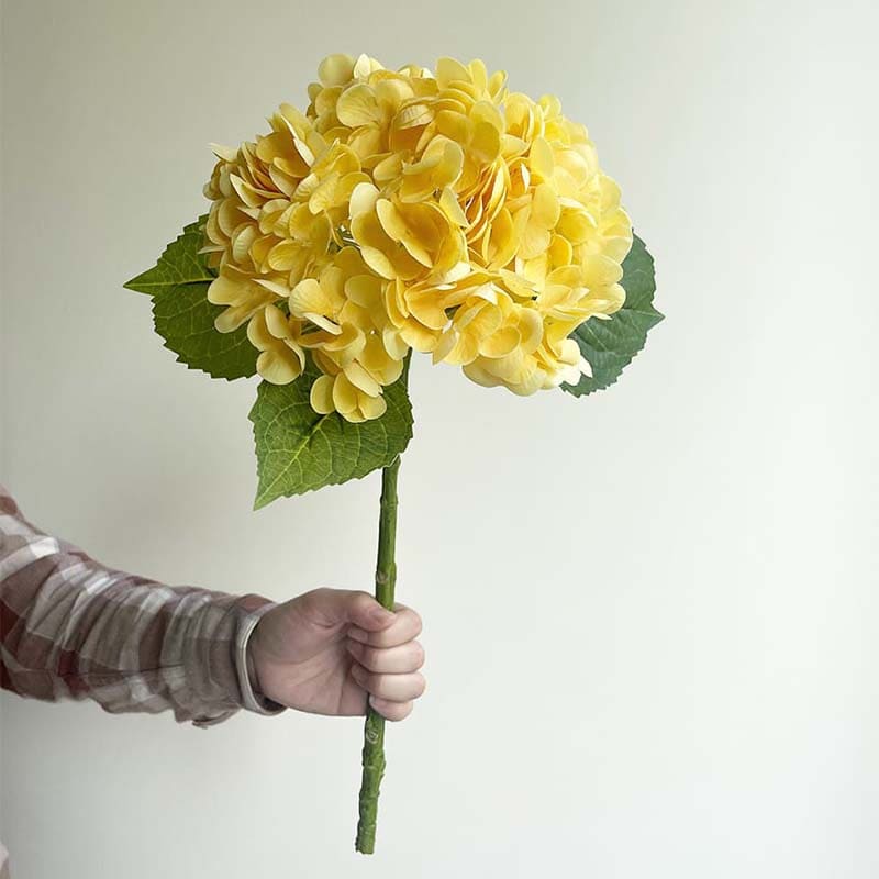 Hortensia Artificiel Haut de Gamme Jaune