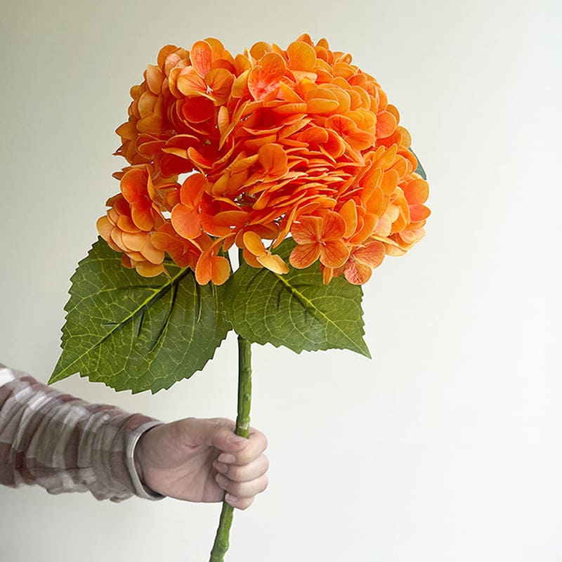 Hortensia Artificiel Haut de Gamme Orange
