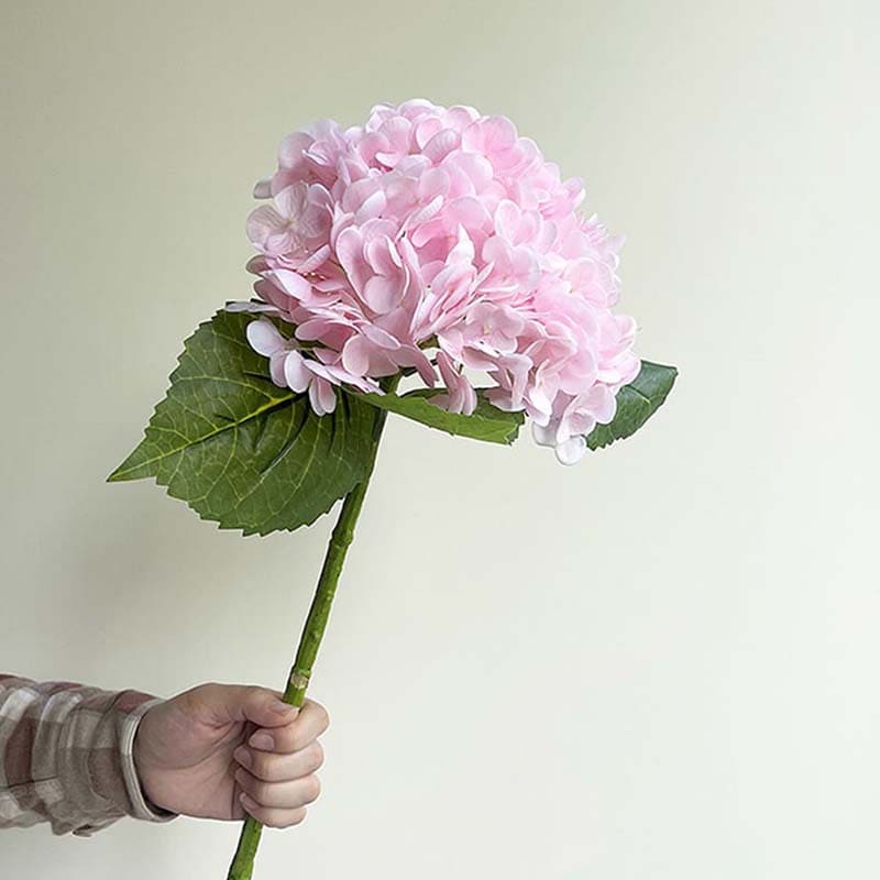 Hortensia Artificiel Haut de Gamme Rose Clair