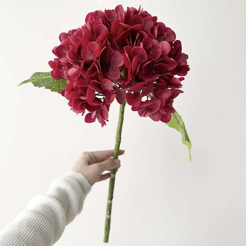 Hortensia Artificiel Haut de Gamme Rouge