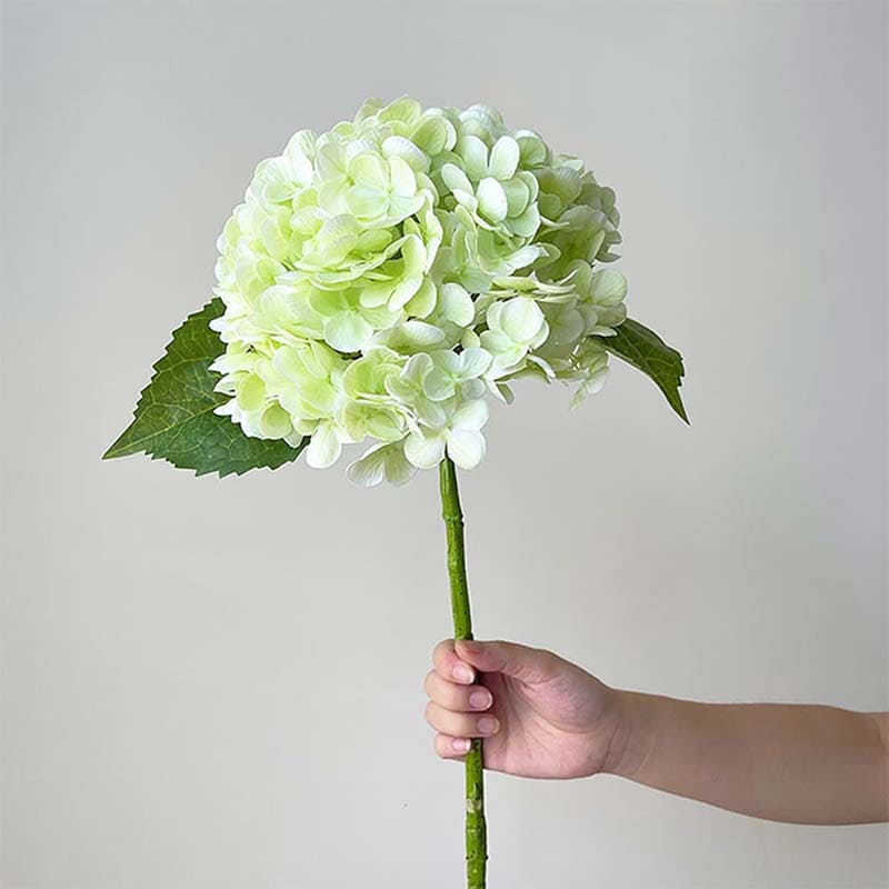 Hortensia Artificiel Haut de Gamme Vert Clair