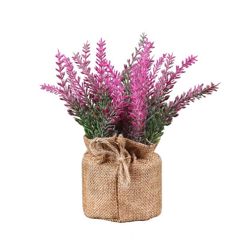 Lavande Artificielle en Pot Rose