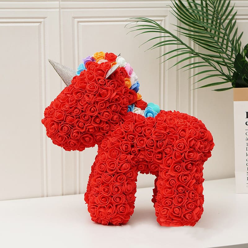 Licorne en Rose Classique Rouge