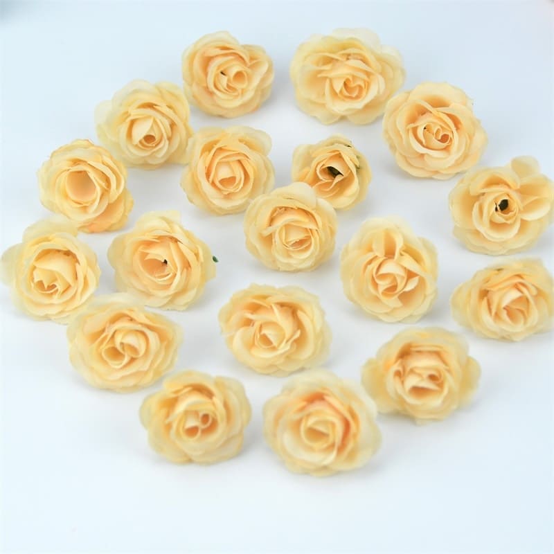 Mini Roses Artificielles Jaune