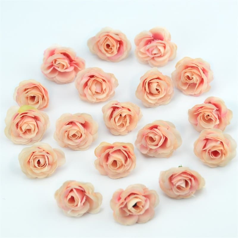 Mini Roses Artificielles Rose Beige