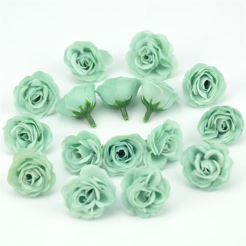 Mini Roses Artificielles Vert