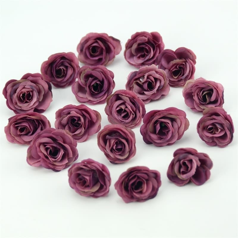 Mini Roses Artificielles Violet