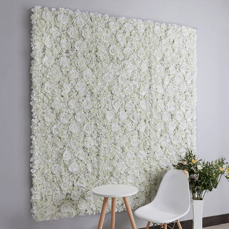 Mur de Fleurs Blanc Soie