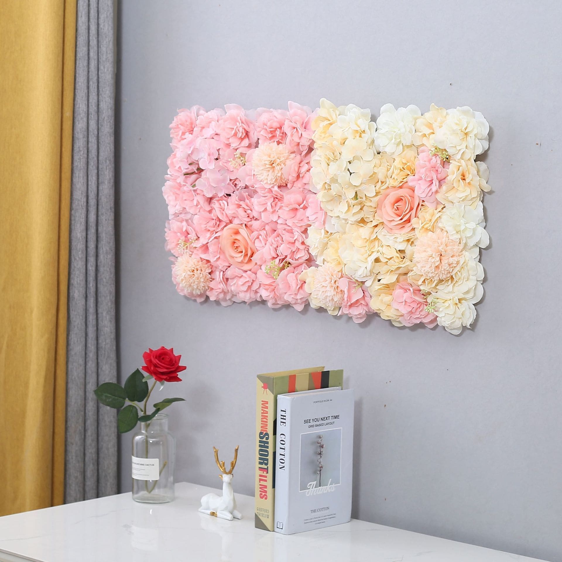Mur de Rose Artificiel Plaques