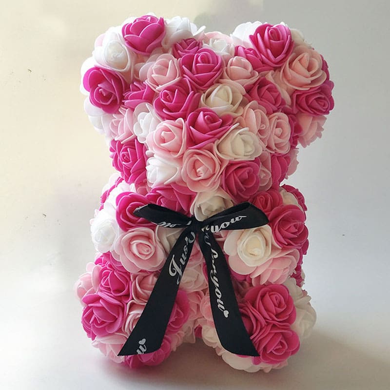 Nounours Saint-Valentin Rose