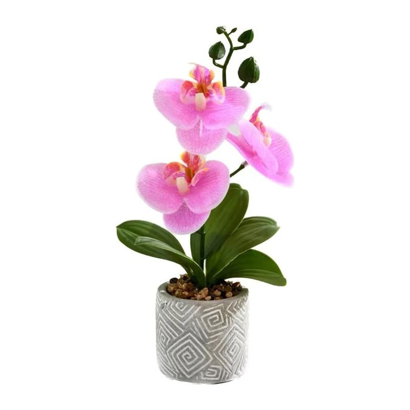 Orchidée Artificielle en Pot Haut de Gamme Rose