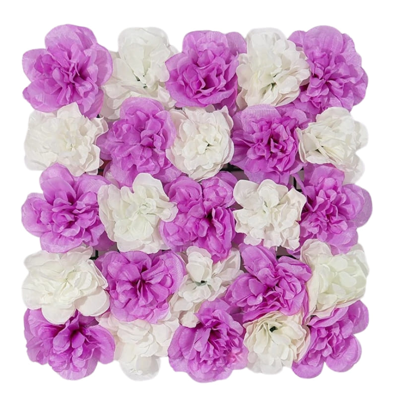 Panneau Mural Fleur Artificielle Blanc et Violet Clair