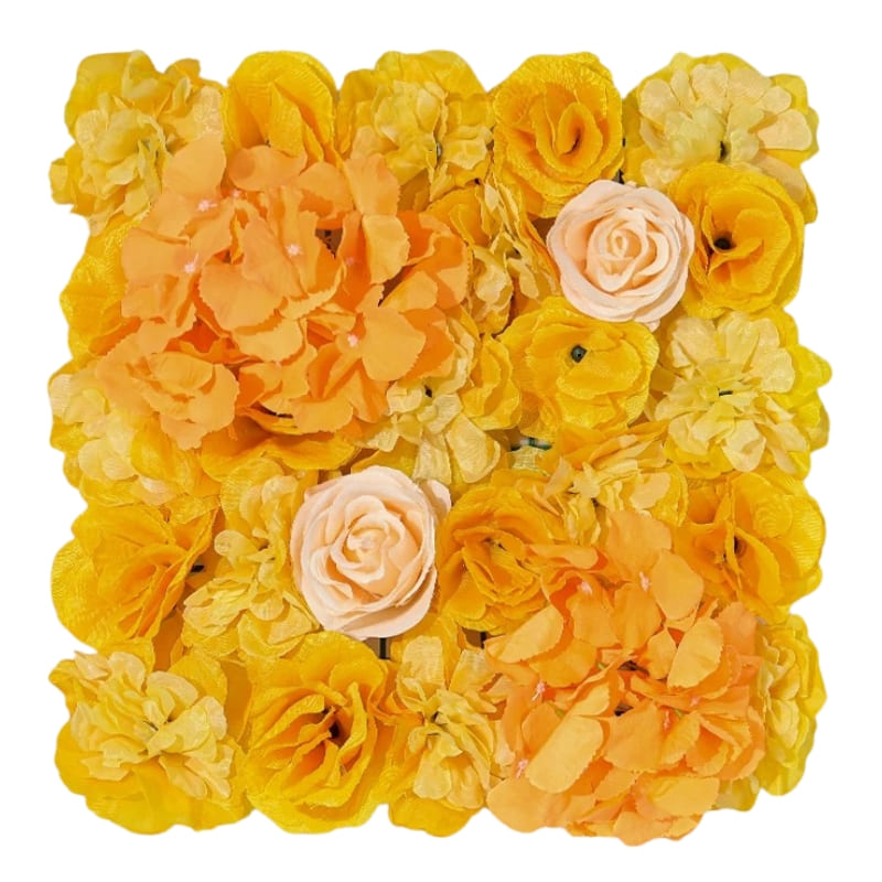 Panneau Mural Fleur Artificielle Jaune
