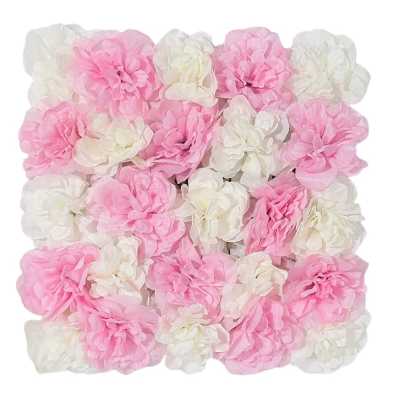 Panneau Mural Fleur Artificielle Rose et Blanc