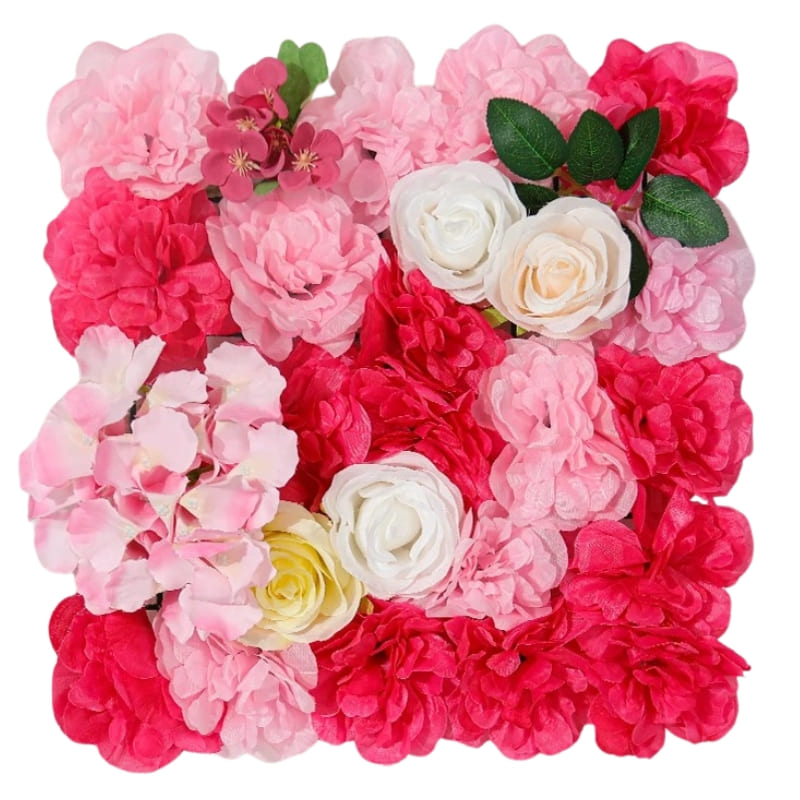 Panneau Mural Fleur Artificielle Rose et Rose Clair