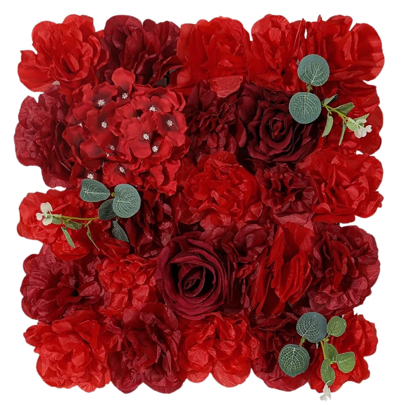 Panneau Mural Fleur Artificielle Rouge