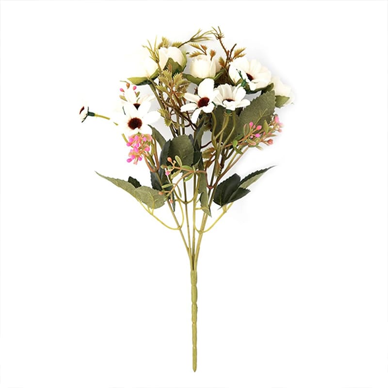 Petit Bouquet de Fleurs Artificielles Blanc