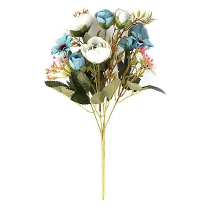 Petit Bouquet de Fleurs Artificielles Bleu