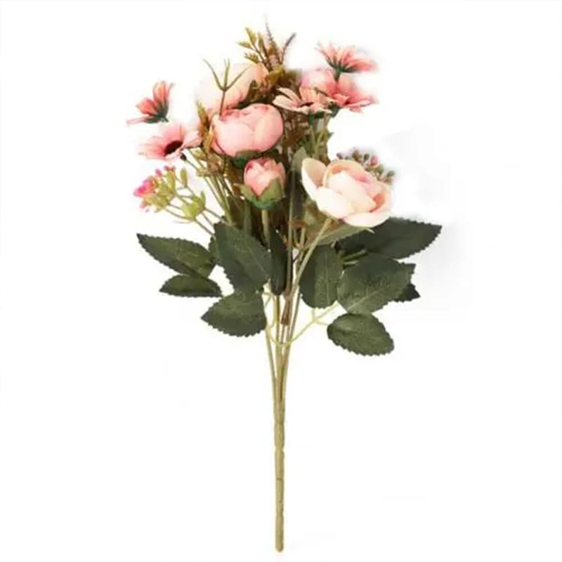 Petit Bouquet de Fleurs Artificielles Rose