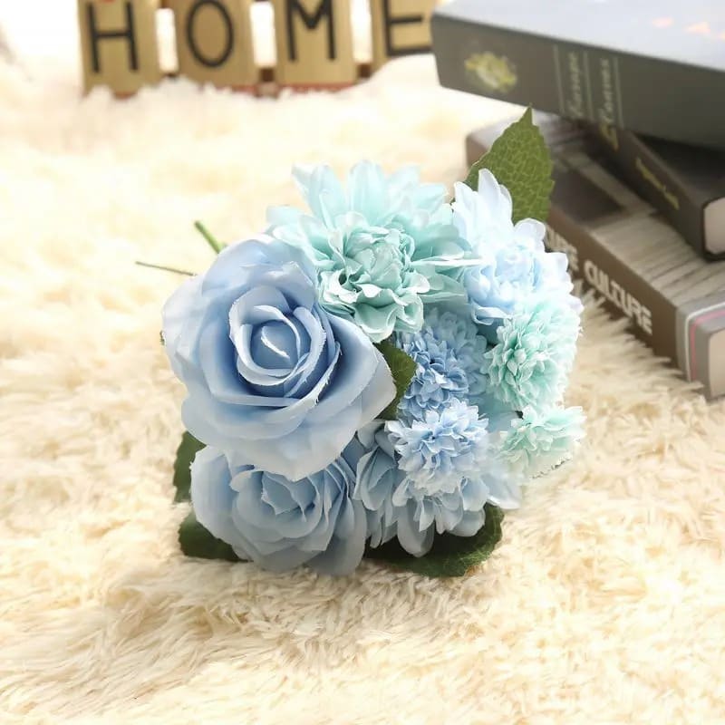 Petit Bouquet de Mariée Bleu Clair