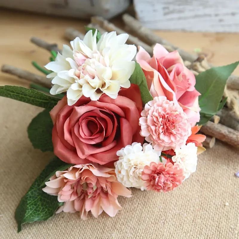 Petit Bouquet de Mariée Rose et Blanc