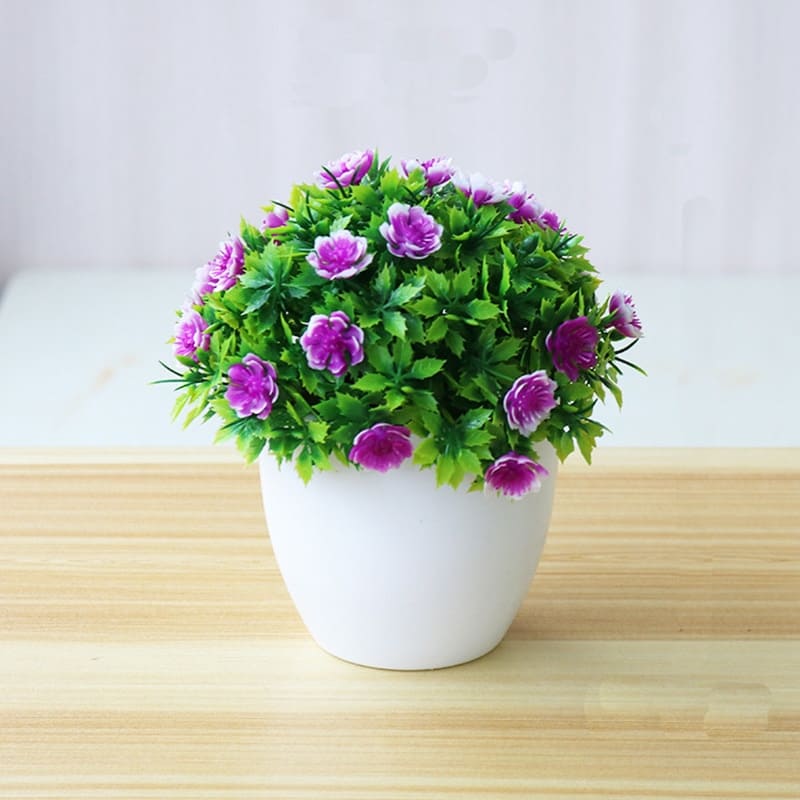 Petite Plante Artificielle en Pot Mauve