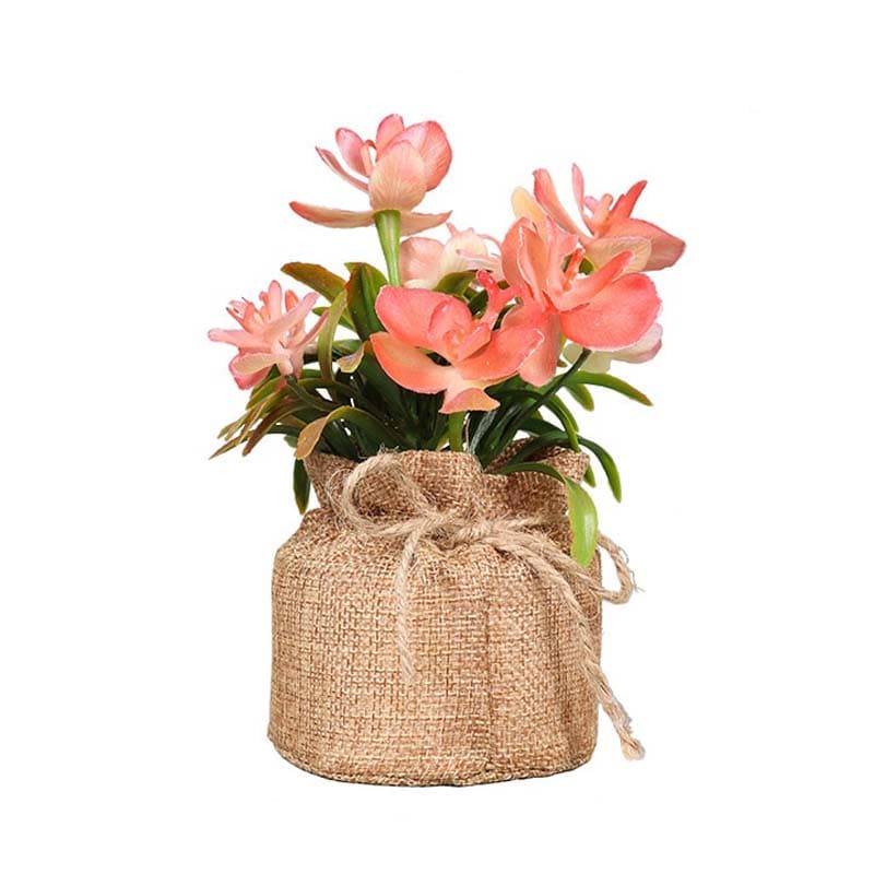 Petites Fleurs en Pot Rouge