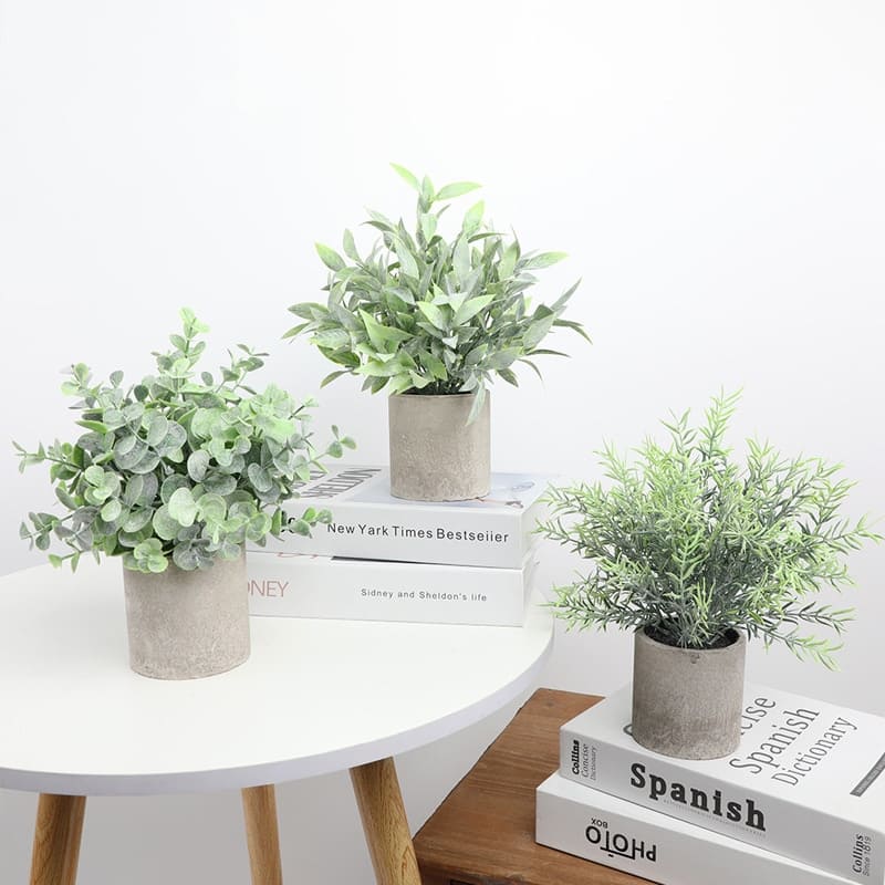 Plante Artificielle en Pot Pierre Gris