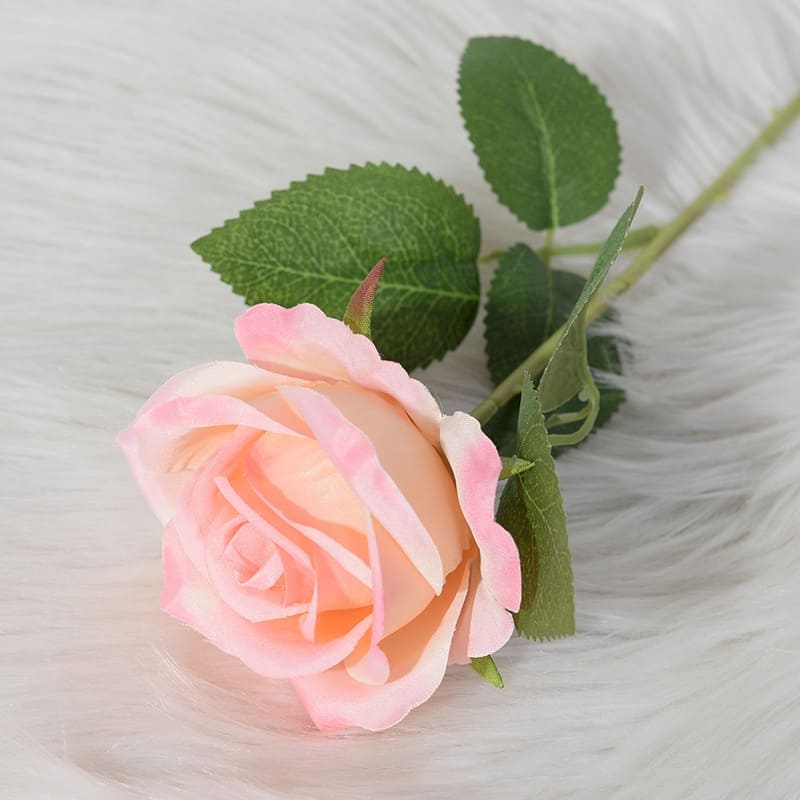 Rose Artificielle Rose et Beige