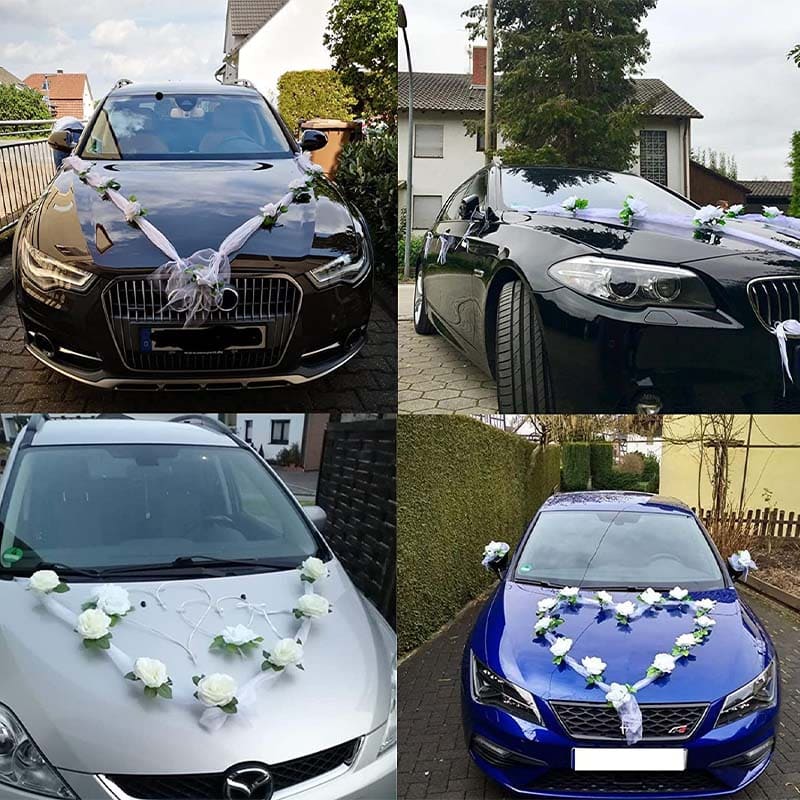 Rose Fleur Voiture Mariage Capot Voiture