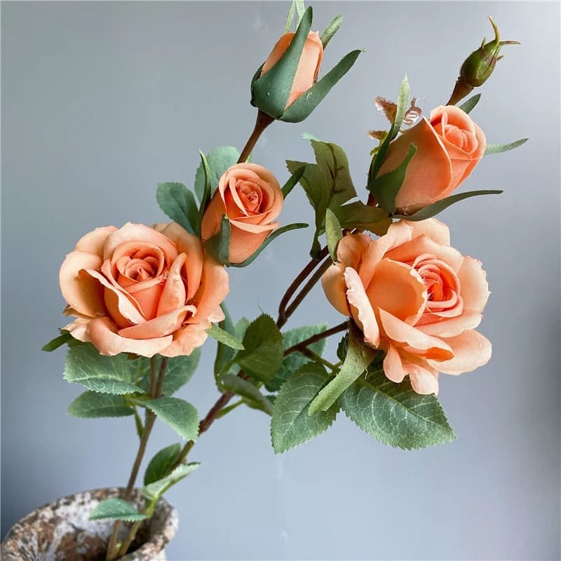 Roses Artificielles avec Tige Orange