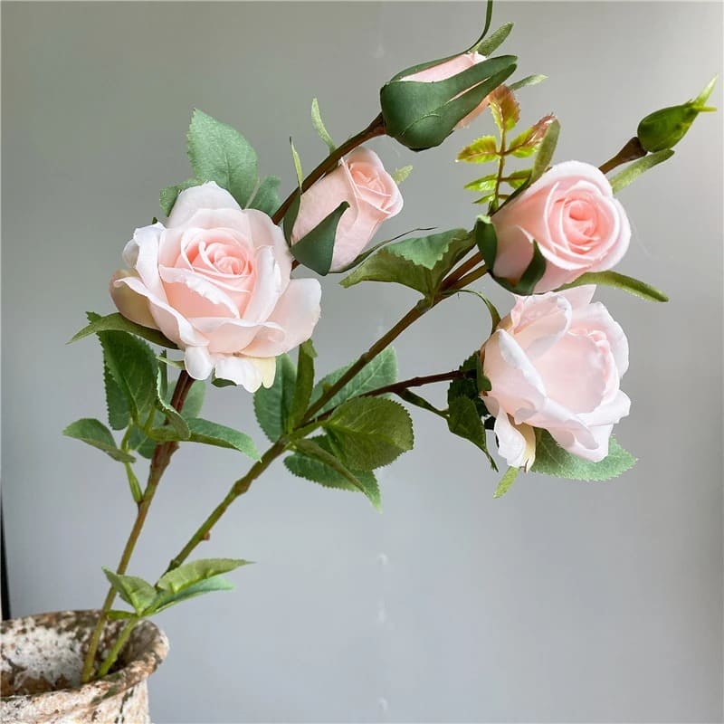 Roses Artificielles avec Tige Rose Clair