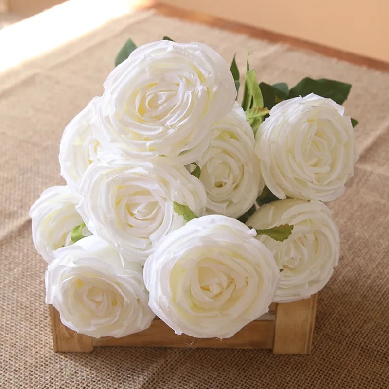 Roses en Soie Blanc