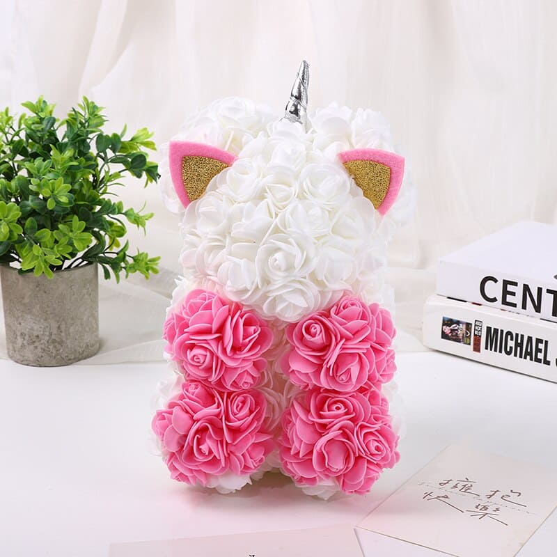 chat en roses blanc rose