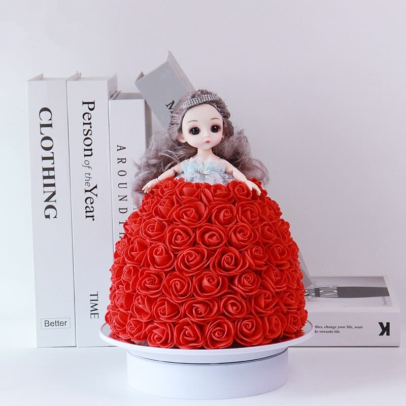 princesse en roses rouge