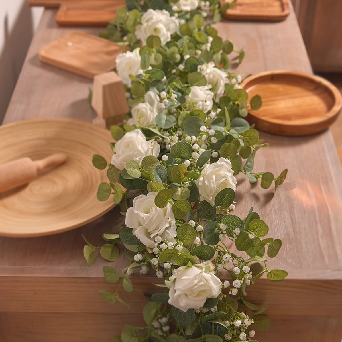 Guirlande Fleurs Artificielles Blanches