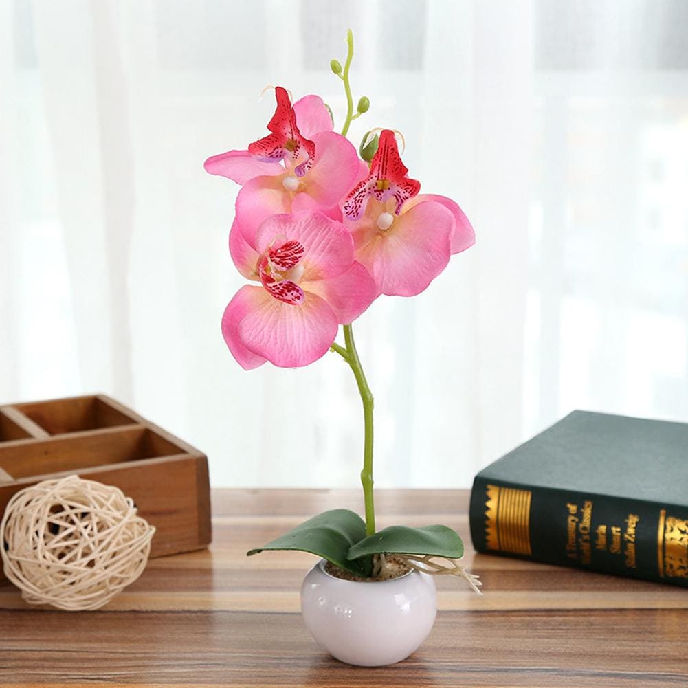 Orchidée Artificielle en pot Rose Clair
